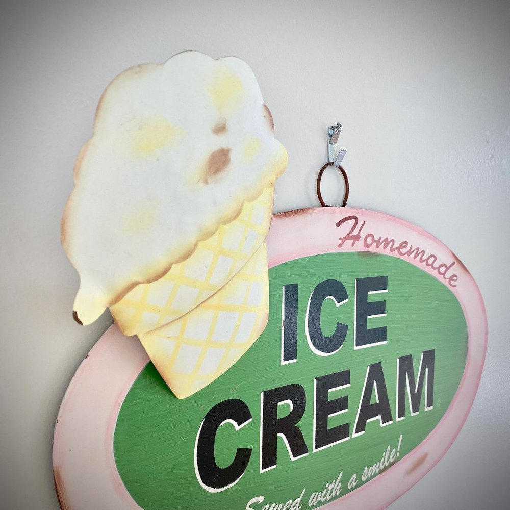 Whimsical Ice Cream Tin Sign Wall Art - Picture 2 of 4